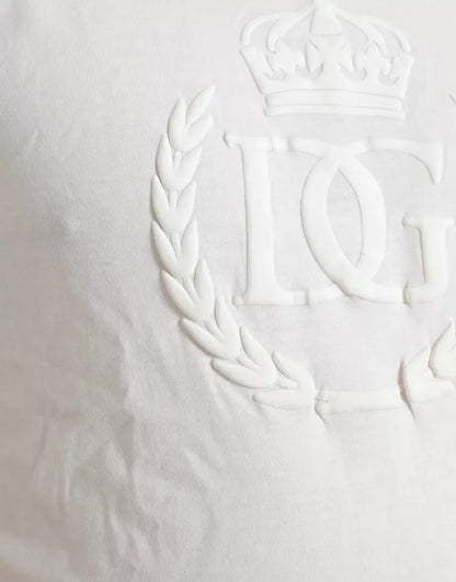Dolce & Gabbana White Logo Embossed Crew Neck Short Sleeves T-shirt by Dolce & Gabbana