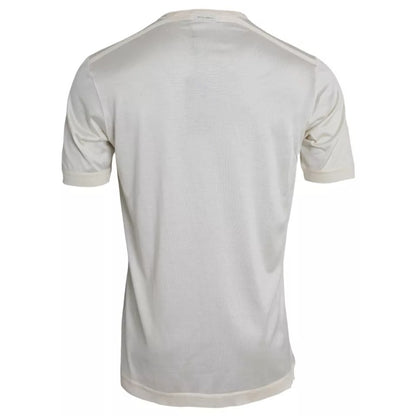 Dolce & Gabbana White Short Button Closure Silk Top T-shirt by Dolce & Gabbana