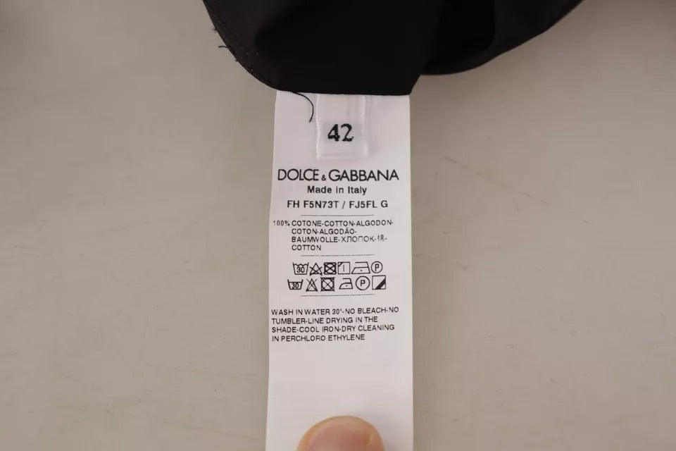 Dolce & Gabbana Black Cotton Collared Formal Dress Shirt Top by Dolce & Gabbana