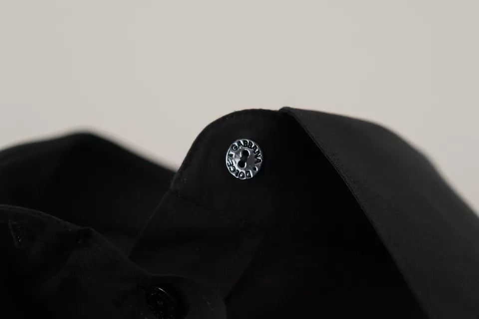 Dolce & Gabbana Black Cotton Collared Formal Dress Shirt Top by Dolce & Gabbana