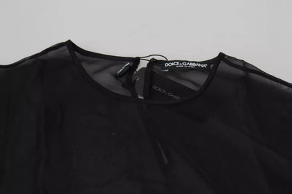 Dolce & Gabbana Black Mesh Transparent Blouse Pullover Top by Dolce & Gabbana