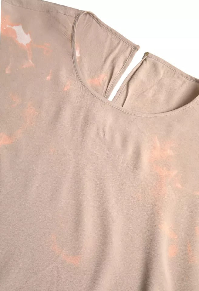 Dolce & Gabbana Brown Round Neck Short Sleeve Blouse Top by Dolce & Gabbana