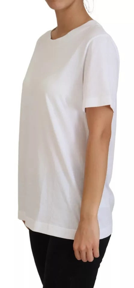 Dolce & Gabbana Optical White Printed Short Sleeves Top by Dolce & Gabbana