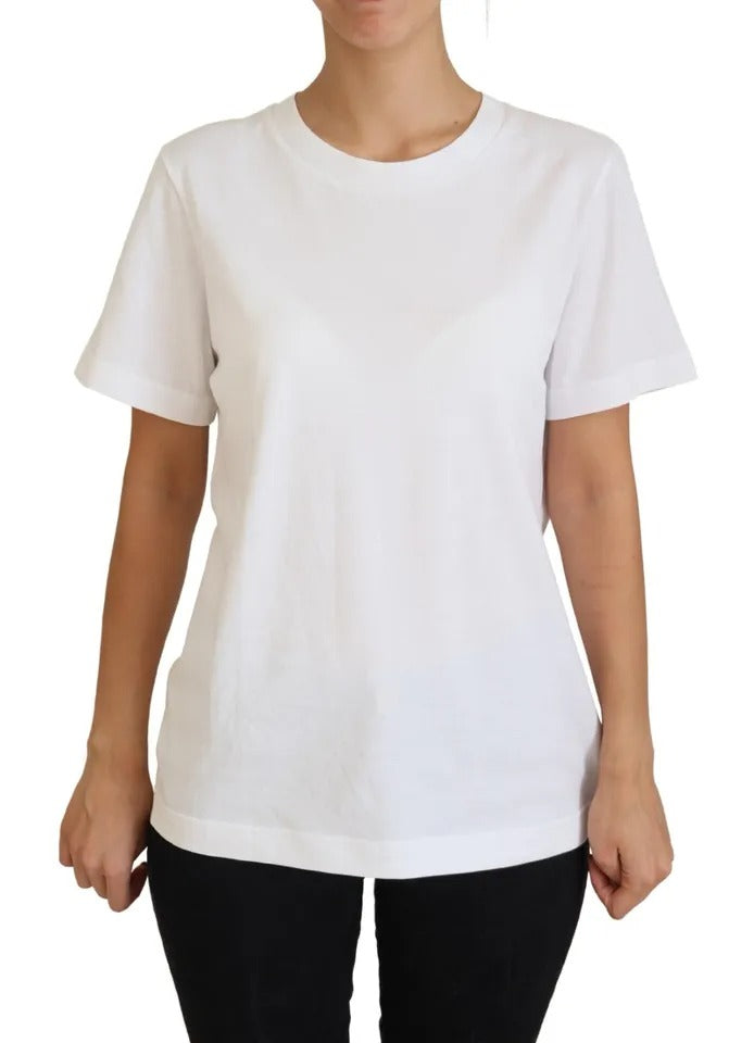Dolce & Gabbana Optical White Printed Short Sleeves Top by Dolce & Gabbana
