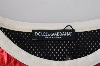 Dolce & Gabbana Red Nylon Logo Print Sleeveless Jersey Top by Dolce & Gabbana