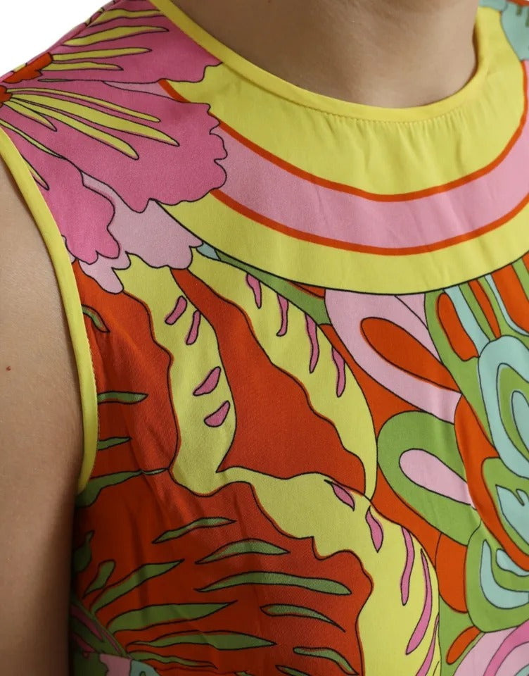 Dolce & Gabbana Multicolor Floral Silk Sleeveless Tank Top by Dolce & Gabbana