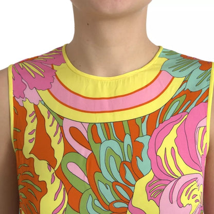 Dolce & Gabbana Multicolor Floral Silk Sleeveless Tank Top by Dolce & Gabbana