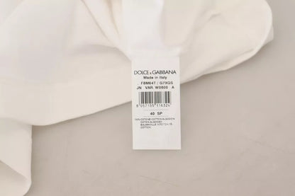 Dolce & Gabbana White Striped Short Sleeves Pullover Top by Dolce & Gabbana