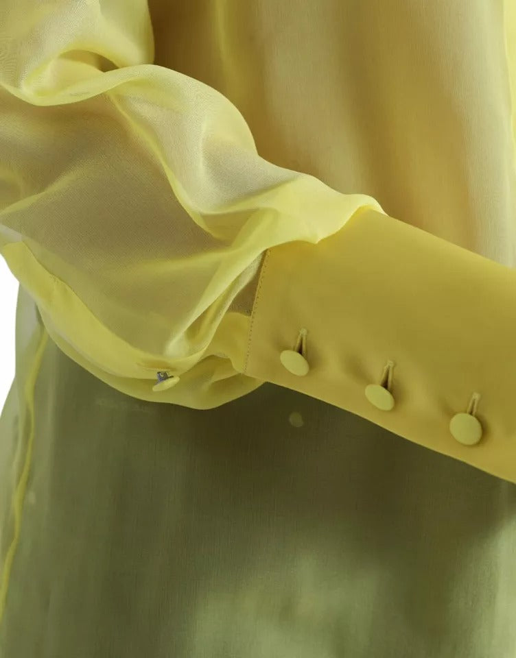 Dolce & Gabbana Yellow Long Sleeve Button Down Blouse Top by Dolce & Gabbana