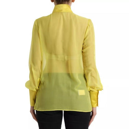 Dolce & Gabbana Yellow Long Sleeve Button Down Blouse Top by Dolce & Gabbana
