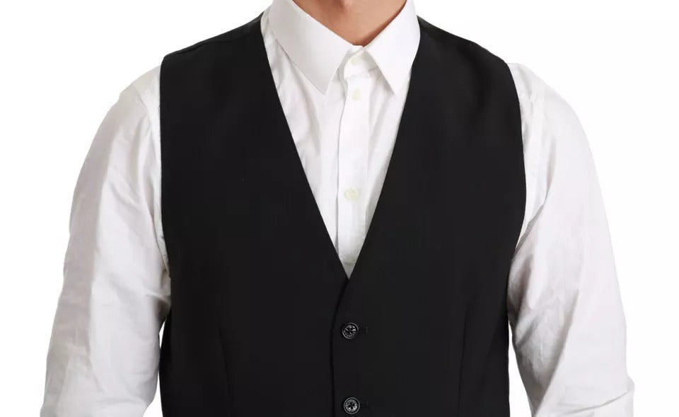 Gilet en laine stretch noir Dolce &amp; Gabbana pour robe de soirée