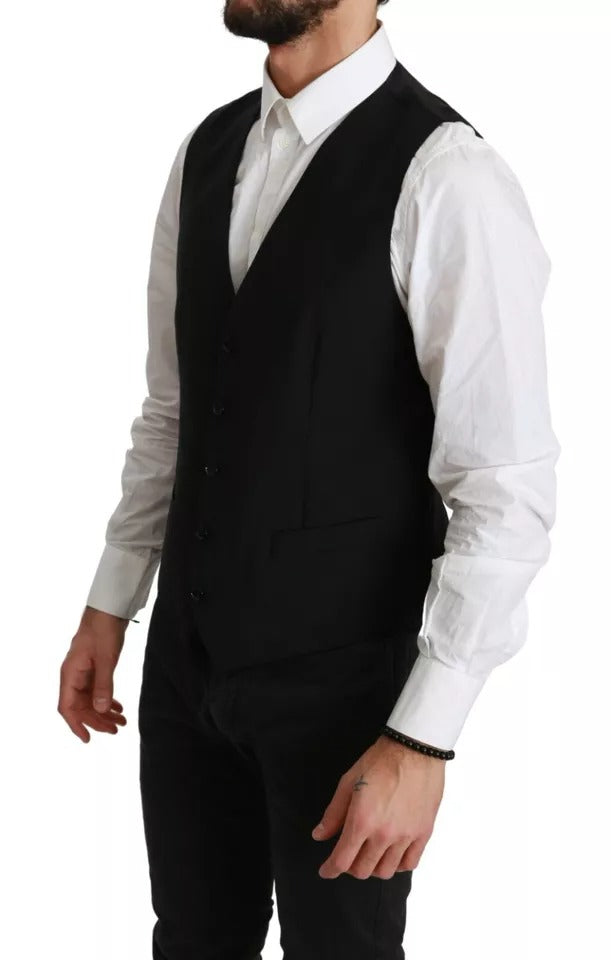 Gilet en laine stretch noir Dolce &amp; Gabbana pour robe de soirée