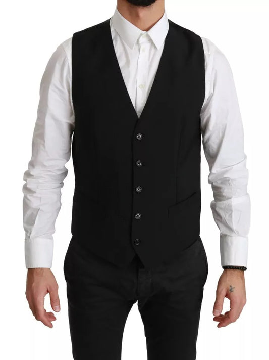 Gilet en laine stretch noir Dolce &amp; Gabbana pour robe de soirée