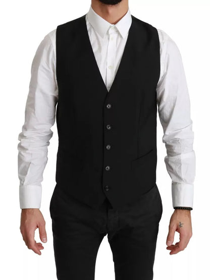 Gilet en laine stretch noir Dolce &amp; Gabbana pour robe de soirée