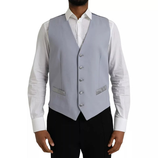 Gilet de soirée en laine bleu clair Dolce &amp; Gabbana