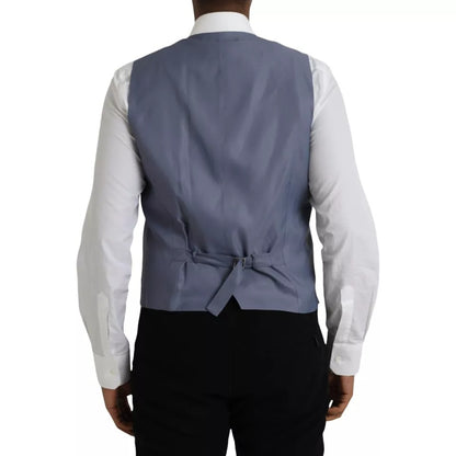 Gilet de soirée en laine bleu clair Dolce &amp; Gabbana