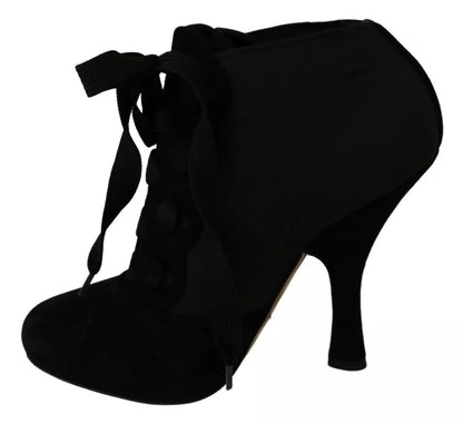 Bottines extensibles en daim noir Dolce &amp; Gabbana