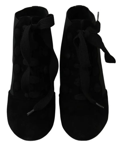 Bottines extensibles en daim noir Dolce &amp; Gabbana