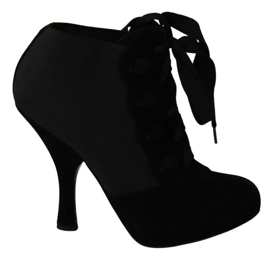 Bottines extensibles en daim noir Dolce &amp; Gabbana
