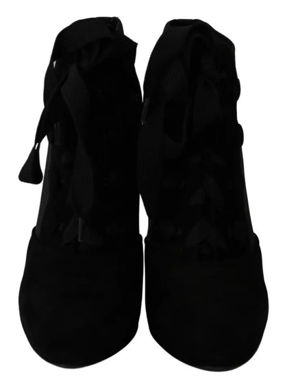 Bottines extensibles en daim noir Dolce &amp; Gabbana