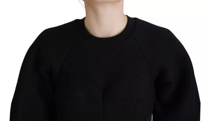 Dolce & Gabbana Black Long Sleeves A-line Mini Cotton Dress by Dolce & Gabbana