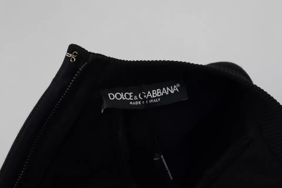 Dolce & Gabbana Black Long Sleeves A-line Mini Cotton Dress by Dolce & Gabbana