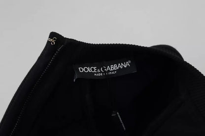 Dolce & Gabbana Black Long Sleeves A-line Mini Cotton Dress by Dolce & Gabbana