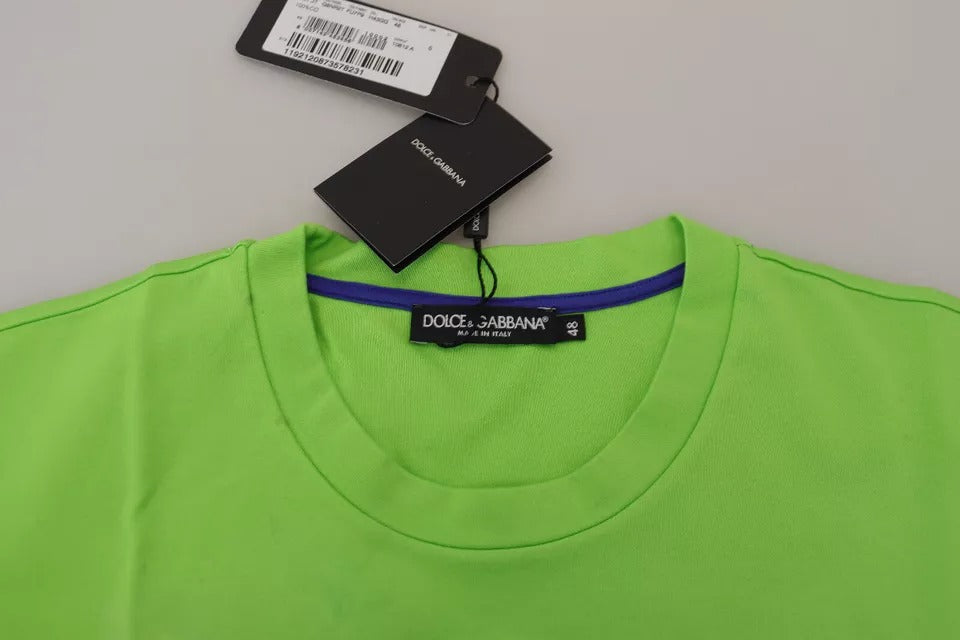 Dolce & Gabbana Green Cotton DG CHANNEL Top T-shirt by Dolce & Gabbana