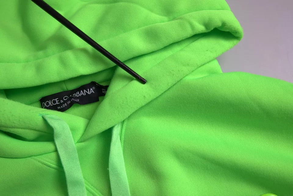 Dolce & Gabbana Neon Green Logo Pullover Hooded Sweatshirt Sweater by Dolce & Gabbana