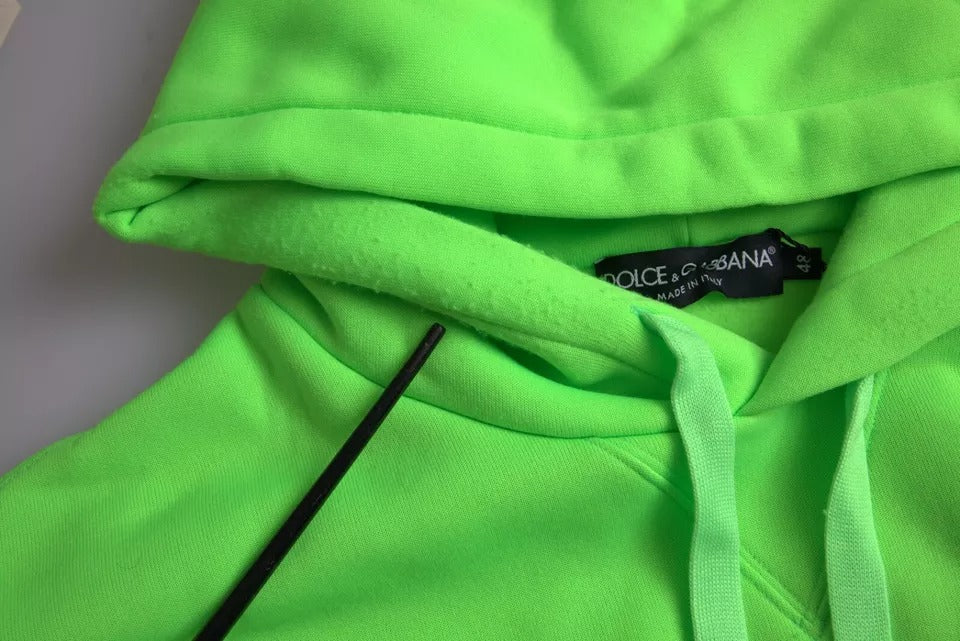 Dolce & Gabbana Neon Green Logo Pullover Hooded Sweatshirt Sweater by Dolce & Gabbana