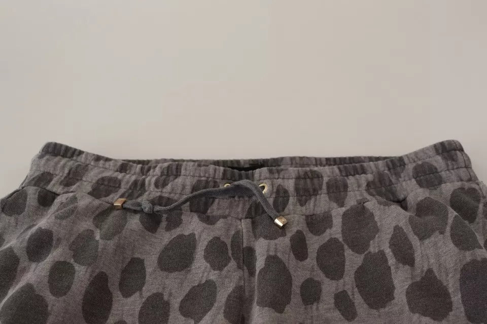 Dolce & Gabbana Gray Leopard Print Sweatpants Jogger Pants by Dolce & Gabbana