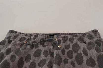 Dolce & Gabbana Gray Leopard Print Sweatpants Jogger Pants by Dolce & Gabbana