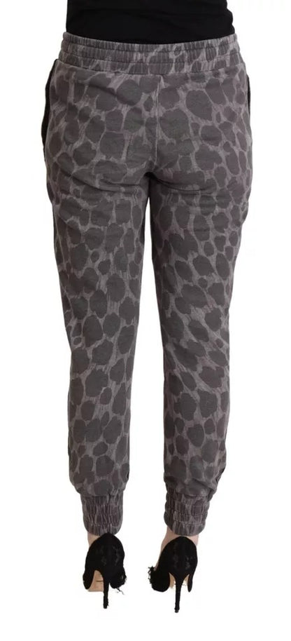 Dolce & Gabbana Gray Leopard Print Sweatpants Jogger Pants by Dolce & Gabbana