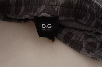 Dolce & Gabbana Gray Leopard Print Sweatpants Jogger Pants by Dolce & Gabbana