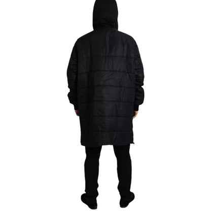 Dolce &amp; Gabbana Parka à capuche en nylon noir Veste d'hiver