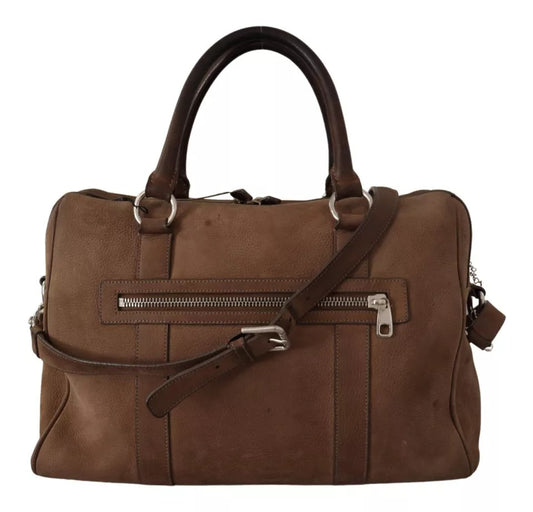 Sac de voyage à bandoulière en cuir marron Dolce &amp; Gabbana pour homme