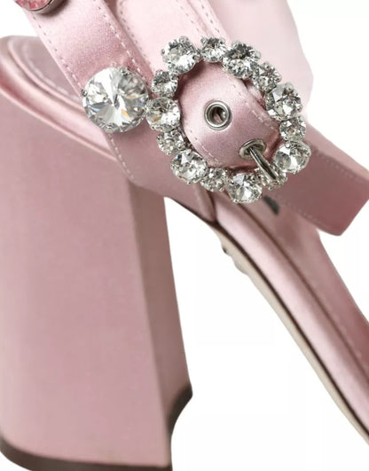 Sandales Dolce &amp; Gabbana à plumes de dinde roses et cristaux