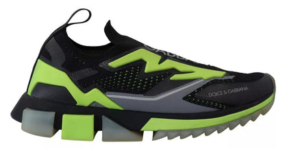 Dolce & Gabbana Black Yellow SORRENTO Sport Stretch Sneakers Shoes by Dolce & Gabbana