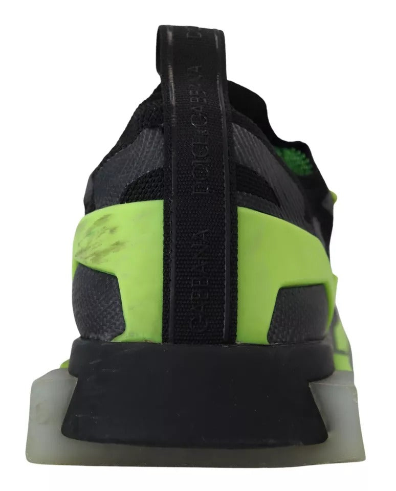 Dolce & Gabbana Black Yellow SORRENTO Sport Stretch Sneakers Shoes by Dolce & Gabbana