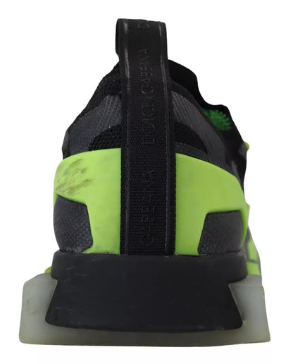 Dolce & Gabbana Black Yellow SORRENTO Sport Stretch Sneakers Shoes by Dolce & Gabbana