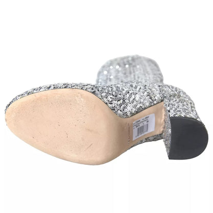 Bottes hautes extensibles à paillettes argentées Dolce &amp; Gabbana