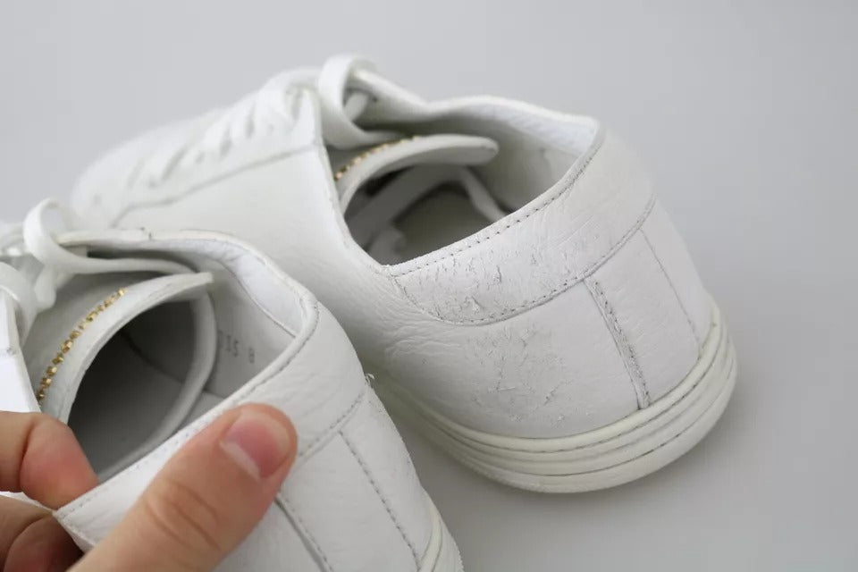 Dolce & Gabbana White Saint Tropez Lace Up Men Sneakers Men Shoes by Dolce & Gabbana
