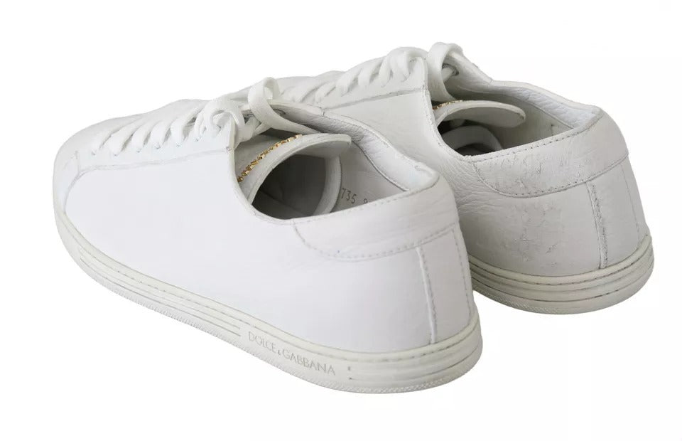 Dolce & Gabbana White Saint Tropez Lace Up Men Sneakers Men Shoes by Dolce & Gabbana