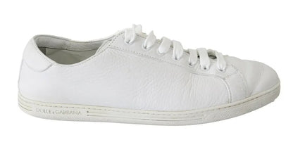 Dolce & Gabbana White Saint Tropez Lace Up Men Sneakers Men Shoes by Dolce & Gabbana