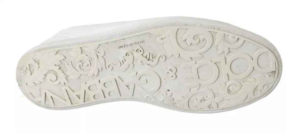 Dolce & Gabbana White Saint Tropez Lace Up Men Sneakers Men Shoes by Dolce & Gabbana
