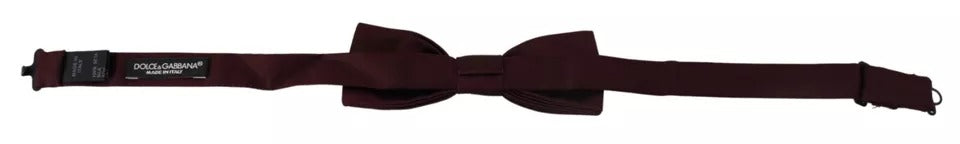 Dolce &amp; Gabbana Bordeaux Silk Adjustable Neck Men Bow Tie