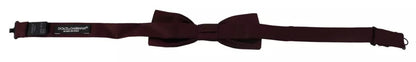 Dolce &amp; Gabbana Bordeaux Silk Adjustable Neck Men Bow Tie