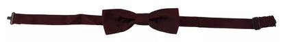 Dolce &amp; Gabbana Bordeaux Silk Adjustable Neck Men Bow Tie