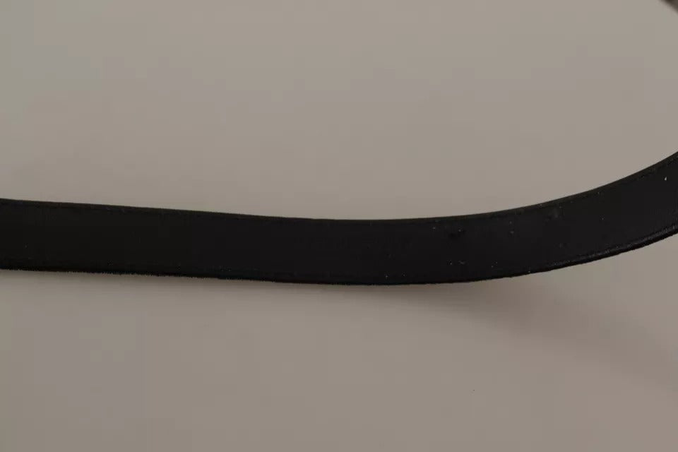 Ceinture Dolce &amp; Gabbana en velours noir avec boucle en métal argenté