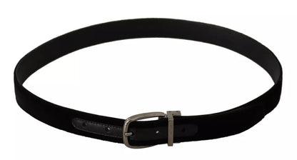 Ceinture Dolce &amp; Gabbana en velours noir avec boucle en métal argenté